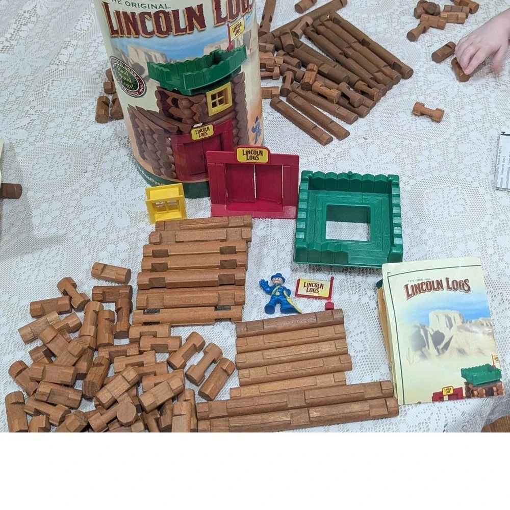 Lincoln Logs Fort Hudson Wood Building Set 70 Pcs Brown 00913 2008 Complete Set